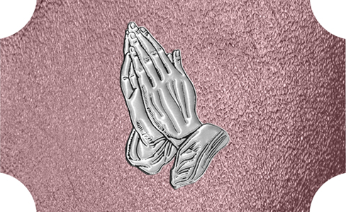 DLP517 516 SL SH OR Silver Praying Hands Shimmer Orchid